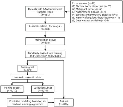 Development of a machine learning-based model to predict major adverse events after surgery for type A aortic dissection complicated by malnutrition